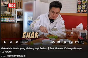 Makan Mie Yamin yang Mehong tapi Endeus | Best Moment Keluarga Bosque (12/10/20), TRANS TV Official. (Courtesy Of YouTube).
